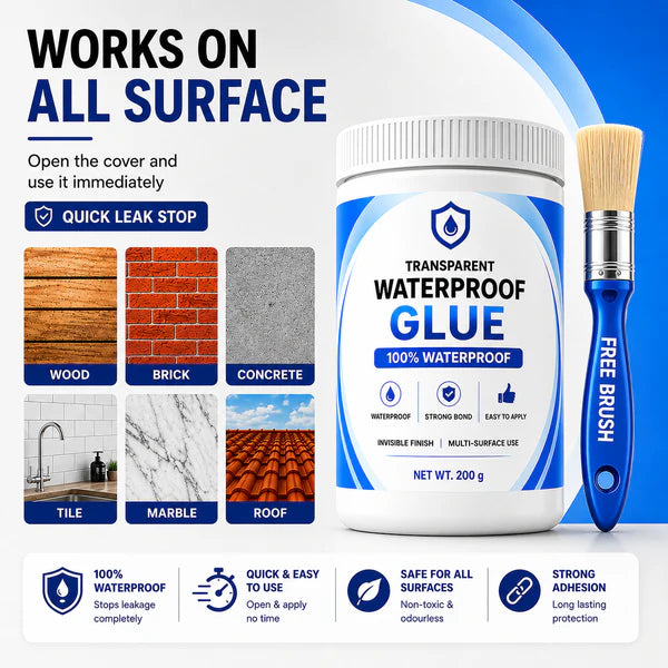 Transparent Waterproof Glue+ Free Brush  (Buy 1 Get 1 Free)