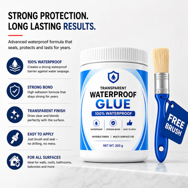 Transparent Waterproof Glue+ Free Brush  (Buy 1 Get 1 Free)