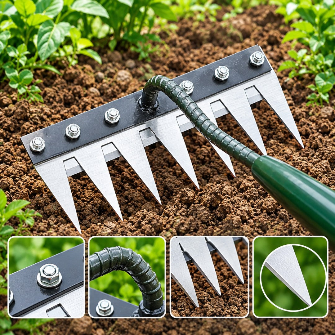 5-Tine Handheld Garden Rake